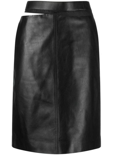 fendi leather a-line midi-skirt|fendi mini skirts.